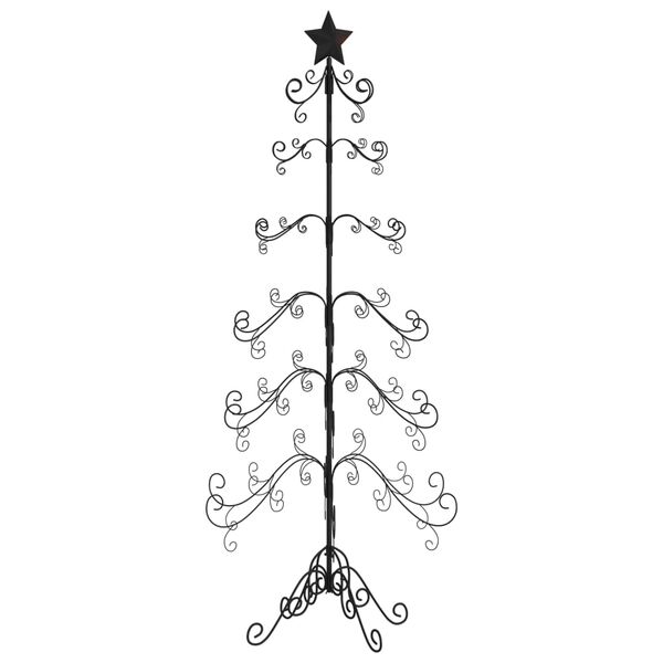 vidaXL Metal Christmas Tree for Decoration Black 180 cm