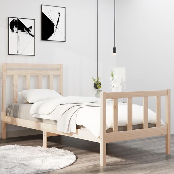 vidaXL Bed Frame without Mattress 90x190 cm Single Solid Wood