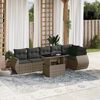 vidaXL 7 Piece Garden Sofa Set with Cushions Grey Poly Rattan