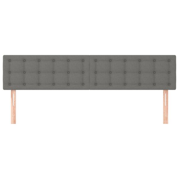 vidaXL Headboards Dark Grey 200x5x78/88 cm Fabric