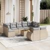 vidaXL 10 Piece Garden Sofa Set with Cushions Beige Poly Rattan