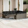 vidaXL 11 Piece Garden Sofa Set with Cushions Grey Poly Rattan