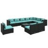 vidaXL 11 Piece Garden Lounge Set with Cushions Poly Rattan Black