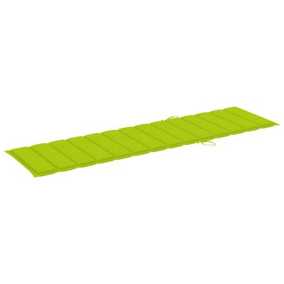 vidaXL Sun Loungers 2 pcs with Bright Green Cushion Solid Teak Wood