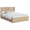 vidaXL Bed Frame with Storage and Headboard Sonoma Oak 150 x 200 cm