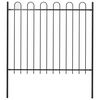 vidaXL Garden Fence "Boxtel" with Hoop Top Steel 170x150 cm Black