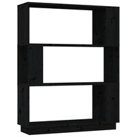 vidaXL Book Cabinet/Room Divider Black 80x25x101 cm Solid Wood Pine