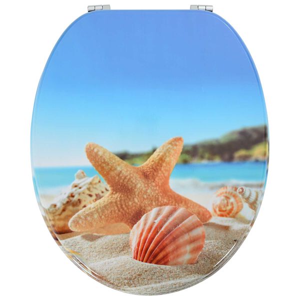 vidaXL Soft-Close Toilet Seat Light Blue 44 x 38 cm MDF board