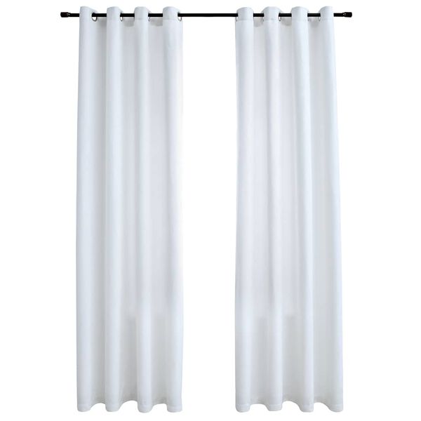 vidaXL Blackout Curtains with Metal Rings 2 pcs Off White 140x245 cm