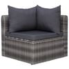 vidaXL 9 Piece Garden Lounge Set with Cushions Poly Rattan Grey