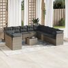 vidaXL 12 Piece Garden Sofa Set with Cushions Grey Poly Rattan