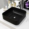 vidaXL Basin Ceramic Square Black 38x38x13.5 cm