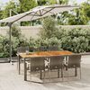 vidaXL 7 Piece Garden Dining Set with Cushions Grey Poly Rattan