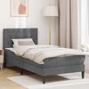 vidaXL Bed Frame with Mattress Dark Grey 90 x 190 cm Velvet
