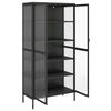 vidaXL Highboard Black 85x40x180 cm Glass and Steel
