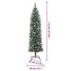vidaXL Artificial Slim Christmas Tree Green and White 120 cm