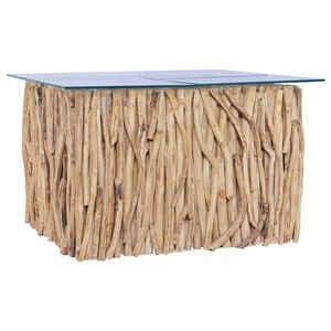 vidaXL Table | Light brown | Solid Teak Wood | Medium | Minimalistic