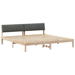 vidaXL Bed frame Brown and dark grey 150 x 200 cm Solid pine wood