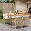 vidaXL 5 Piece Garden Dining Set with Cushions Beige Poly Rattan