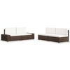 vidaXL 4 Piece Garden Lounge Set Poly Rattan Brown