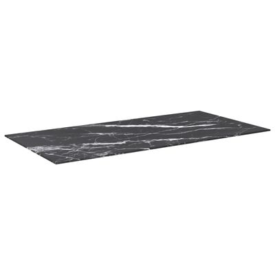 vidaXL Table Top Black 100x50 cm 6mm Tempered Glass with Marble Design