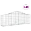 vidaXL Arched Gabion Baskets 40 pcs 200x30x60/80 cm Galvanised Iron