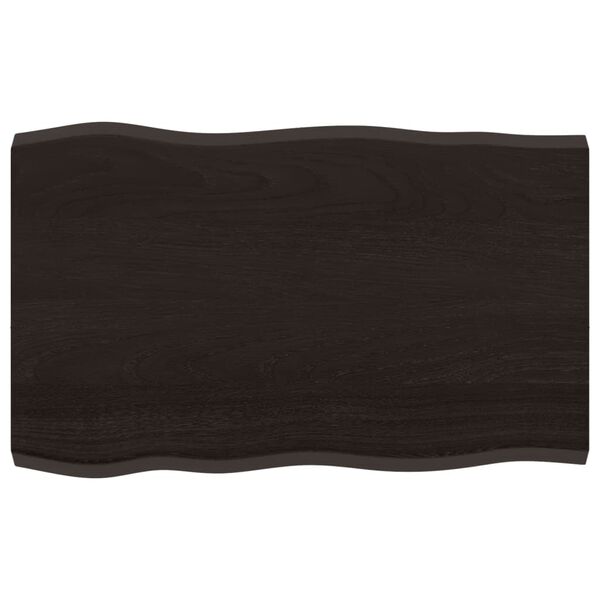 vidaXL Table Top Dark Brown 80x50x(2-4) cm Treated Solid Wood Live Edge