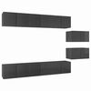 vidaXL TV Cabinet | Set of 8 | High Gloss Grey | Engineered Wood | Standard