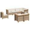 vidaXL 8 Piece Garden Sofa Set with Cushions Beige Poly Rattan