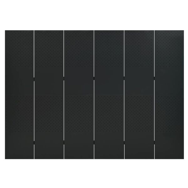 vidaXL 6-Panel Room Divider Black 240x180 cm Steel