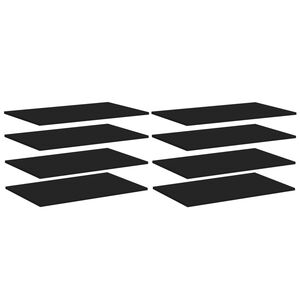 vidaXL Bookshelf Boards 8 pcs Black 80x50x1.5 cm Engineered Wood