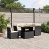 vidaXL 5 Piece Garden Sofa Set with Cushions Black Poly Rattan