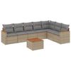 vidaXL 8 Piece Garden Sofa Set with Cushions Mix Beige Poly Rattan