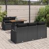 vidaXL Garden Sofa Set with Cushion 6 pcs Black Poly Rattan