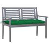 vidaXL 2-Seater Garden Bench with Cushion 120 cm Grey Eucalyptus Wood