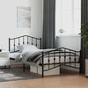 vidaXL Metal Bed Frame without Mattress with Footboard&nbsp;Black 107x203cm