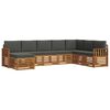 vidaXL Outdoor Sofa Set 8 pcs Natural and Anthracite