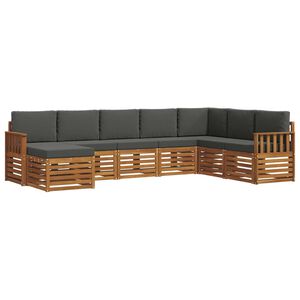 vidaXL Outdoor Sofa Set 8 pcs Natural and Anthracite