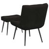 vidaXL Relaxing Chair with Stool Black Velvet