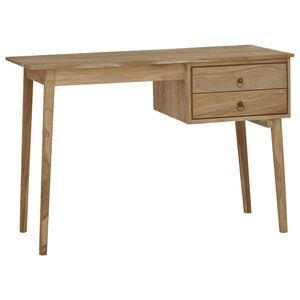 vidaXL Desk | Teak | Solid teak wood, brass | Medium | Desk | Rectangular