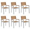 vidaXL Stackable Garden Chairs 6 pcs Solid Wood Acacia and Metal