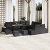 vidaXL Garden Sofa Set with Cushion 14 pcs Black Poly rattan