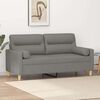 vidaXL 2-Seater Sofa with Pillows&Cushions Dark Grey 140 cm Fabric