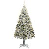 vidaXL Artificial Pre-lit Christmas Tree with Flocked Snow Green 400cm PVC