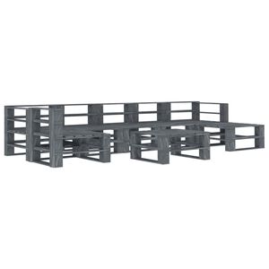 vidaXL 8 Piece Garden Pallet Lounge Set Wood Grey