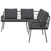 vidaXL Garden Sofa Set 2 pcs Black Poly Rattan