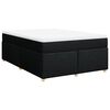 vidaXL Box Spring Bed with Mattress Black Double Fabric
