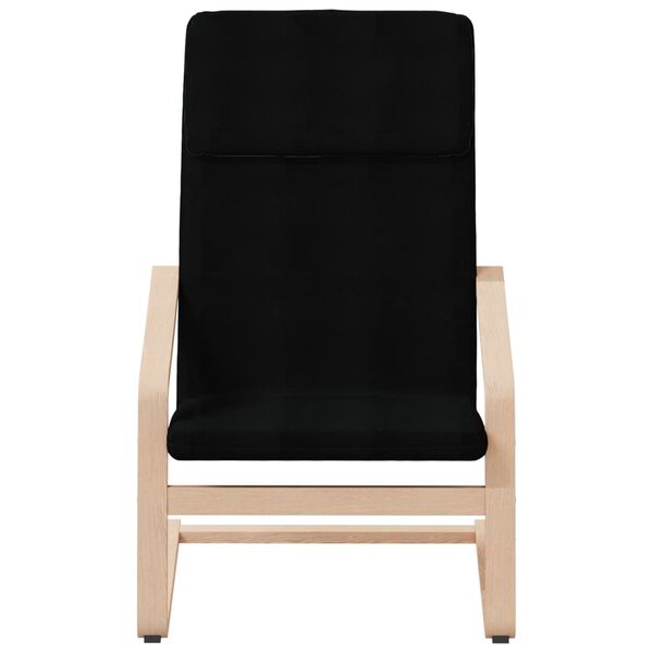 vidaXL Relaxing Chair with Footstool Black Fabric