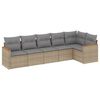 vidaXL 6 Piece Garden Sofa Set with Cushions Beige Poly Rattan