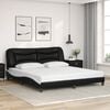 vidaXL Bed Frame without Mattress "Hvar" Black and White 180x200 cm King Faux Leather